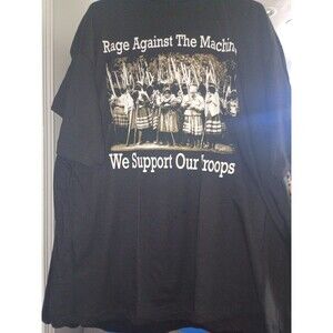 RARE RAGE AGAINST THE MACHINE SUPPORT OUR TROOPS ROCK RAP TEE SIZE XS